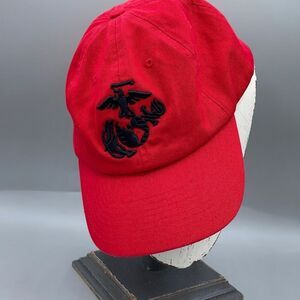 Eagle  Anchor globe red canvas baseball hat adjustable